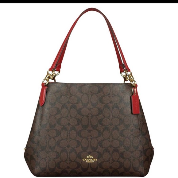 Coach signature hailey in brown and red - Picture 1 of 4